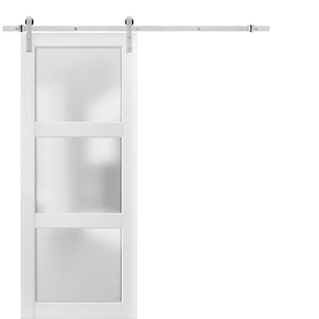 Sartodoors Barn Interior Door, 30" x 80", White LUCIA2552BD-S-BEM-30